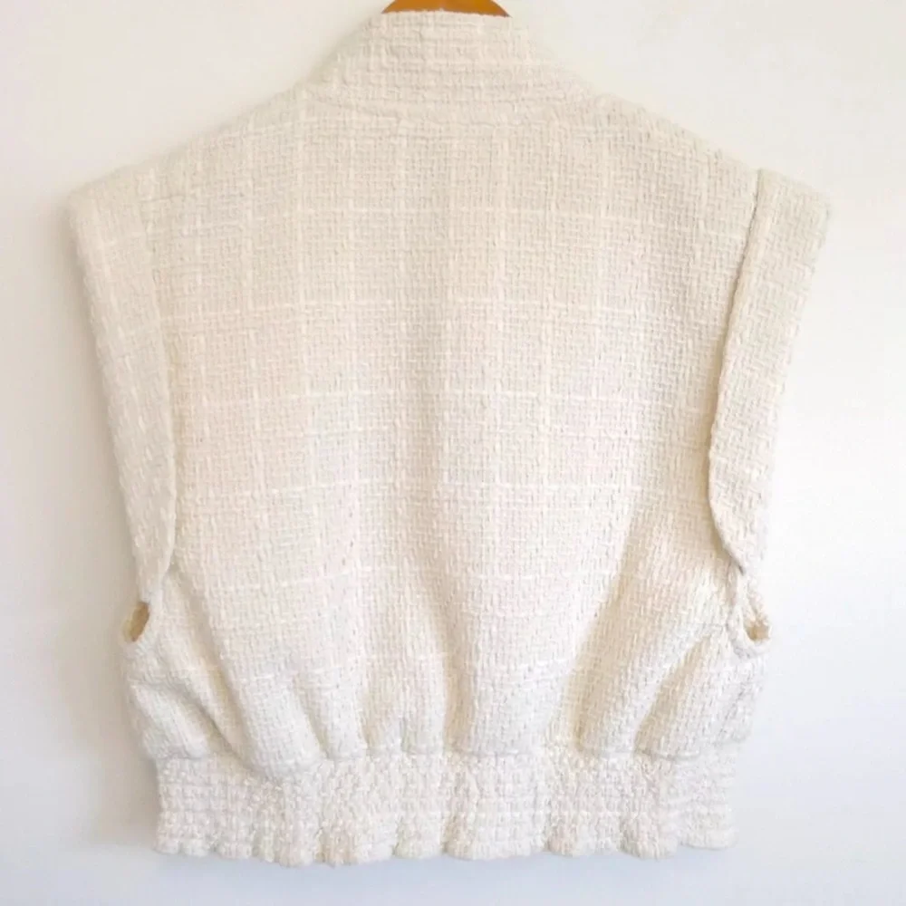 Christian Lacroix Boucle’ Tweed Crop Vest Sleeveless Jacket Intermix $395 - Picture 12 of 16